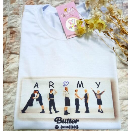 Camiseta Unissex BTS ARMYS ( MV Butter )