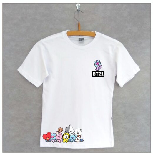 Camiseta básica UNISSEX Mang personagens BT21 - Grupo kpop - BTS