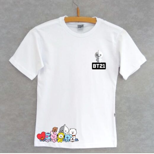 Camiseta básica UNISSEX Van personagens BT21 - Grupo kpop - BTS