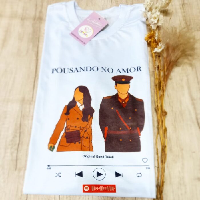 Camiseta Unissex Drama Coreano Pousando No Amor Interativa Spotify