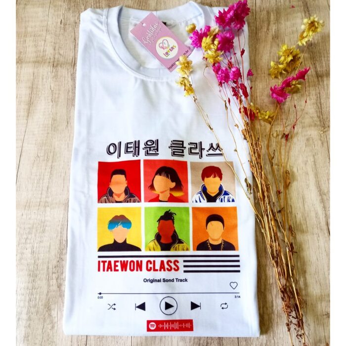 Camiseta Unissex Drama Coreano Itaweon Class Desenho Interativa Spotify