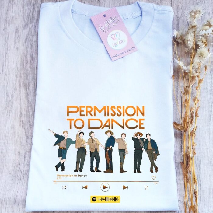 Camiseta Unissex Interativa Single Permission to dance Clean BTS