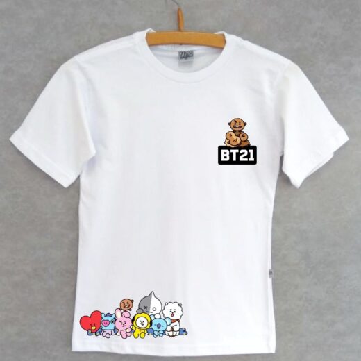 Camiseta básica UNISSEX Shooky personagens BT21 - Grupo kpop - BTS