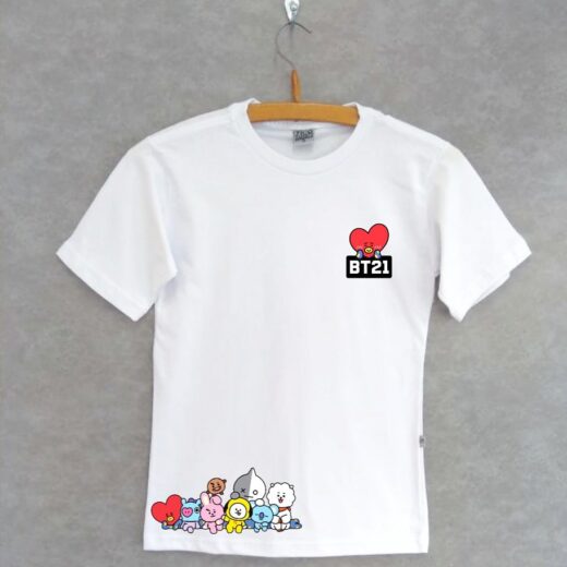 Camiseta básica UNISSEX Tata  personagens BT21 - Grupo kpop - BTS