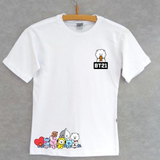 Camiseta básica UNISSEX RJ personagens BT21 - Grupo kpop - BTS