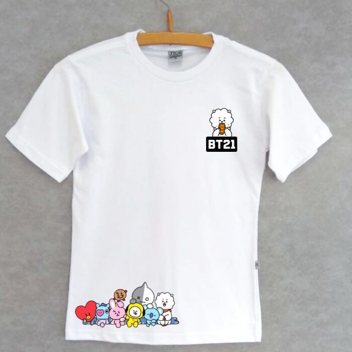 Camiseta básica UNISSEX RJ personagens BT21 – Grupo kpop – BTS