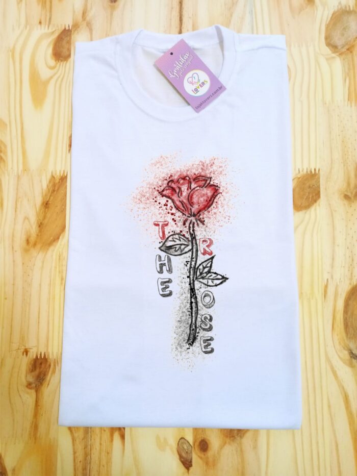Camiseta The Rose – Rosa aquarelada