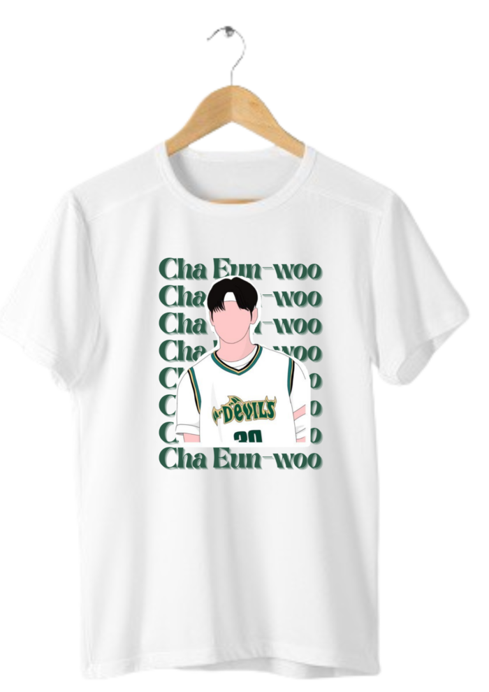 Camiseta Cha Eun Woon  – Estilo sticker  / Idol – Ator  Korea