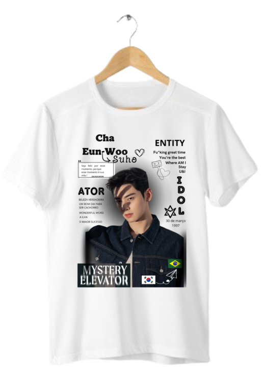 Camiseta Idol Cha Eun Woo estilo montagem fotos - Tour Mystery Elevator